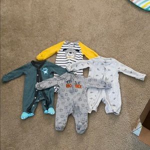 (4) Carter’s Boy’s Footed Pajamas Newborn